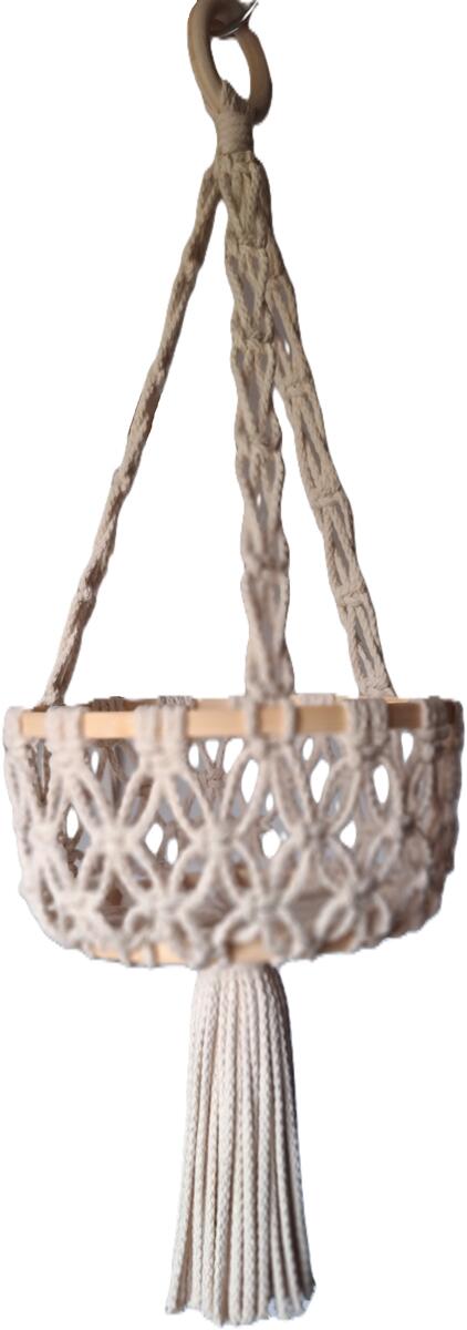 Knotenliebe Makramee Obstkorb-Trichter, 50cm, Natur