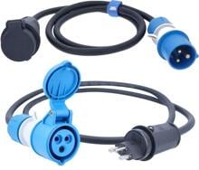 AS Schwabe Adapterkabel CEE/SEV, 1,5 m, blau, 230 V, 16 A