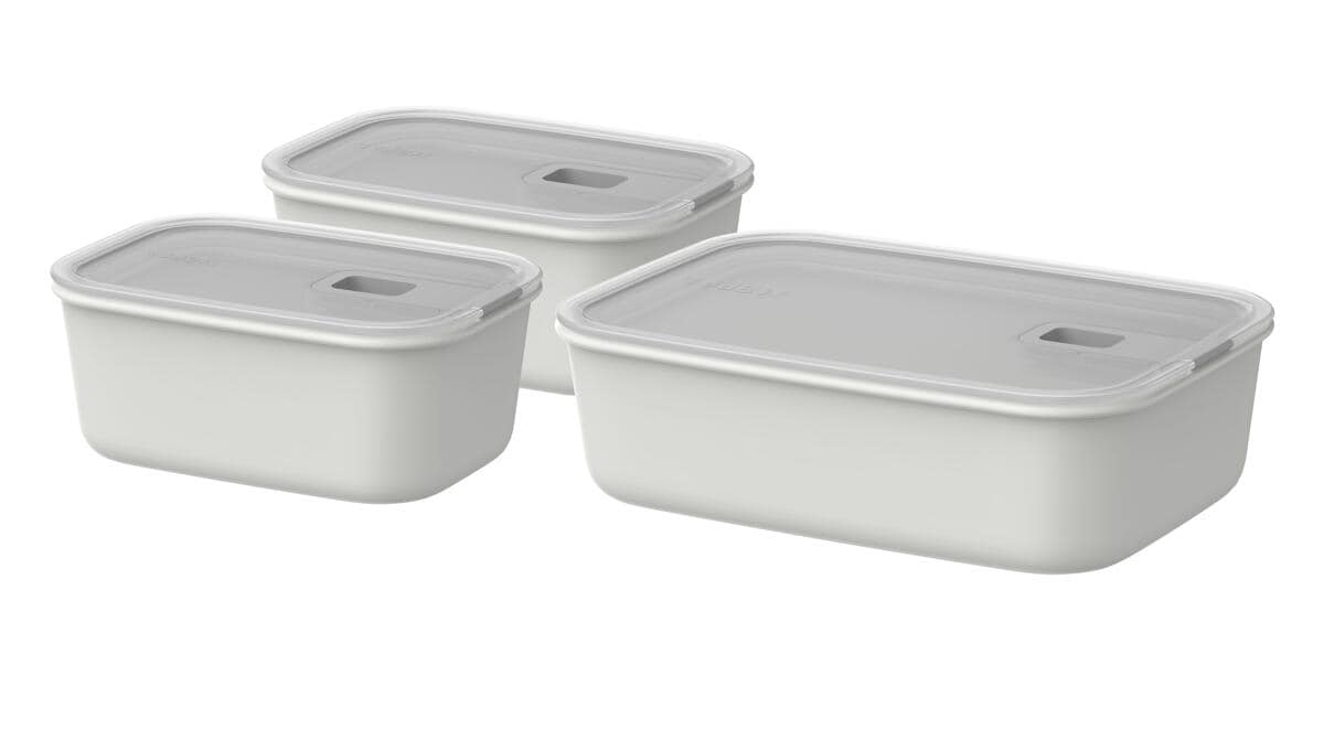Mepal EasyClip Frischhaltedose-Set, 3-teilig, 700 ml+1500 ml, nordic white