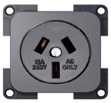 FAWO Steckdose, Australien-Norm, 2-pol. +E, 10A/250V, Einbautiefe 15mm, schwarz