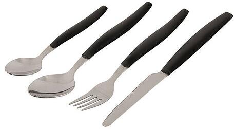 Outwell Besteckset-Box, 16-teilig, Edelstahl, schwarz