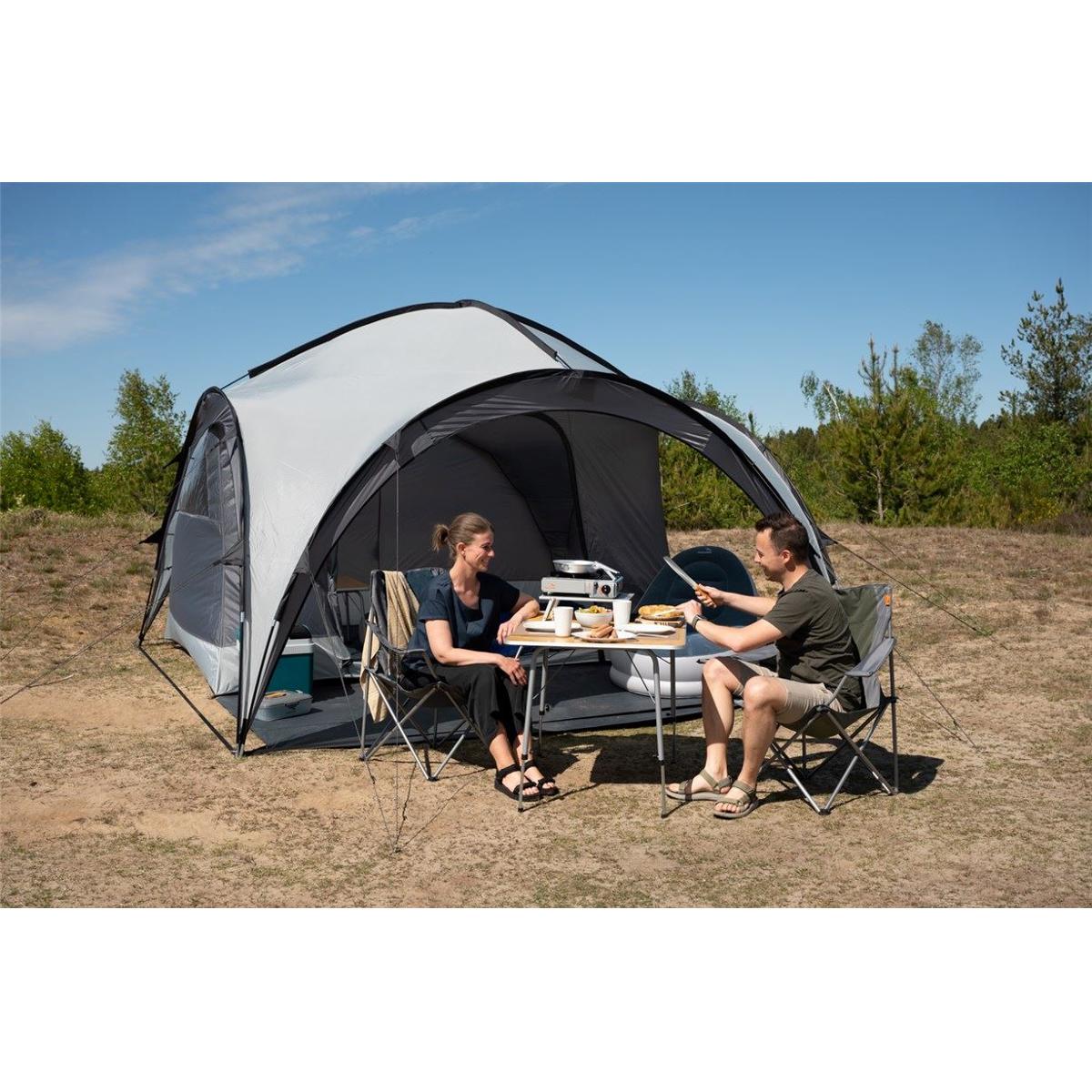 bei 350x350cm, Shelter granitgrau Kuppelzelt, Camp Wagner Camp 6-Personen, Camping Campingzubehör Easy