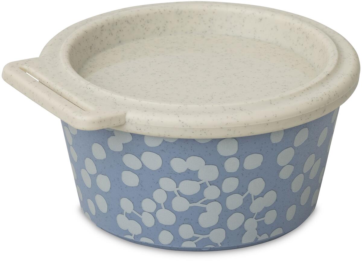 Koziol Blomster Schale mit Deckel, 250ml, nature flower blue dot
