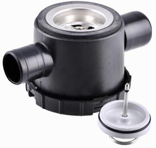 Reich Siphon, mit Edelstahlsieb für Abwassersystem, Ø 39mm, 2 Zugänge