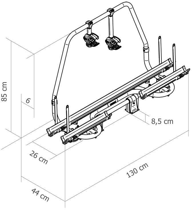 THULE Kompakt-Fahrradträger für die Caravan-Deichsel mit 2 Schienen