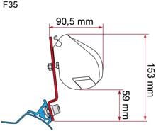 Fiamma F35/F43/F45 Adapter für Stellantis (PSA) mit Westfalia Schiene