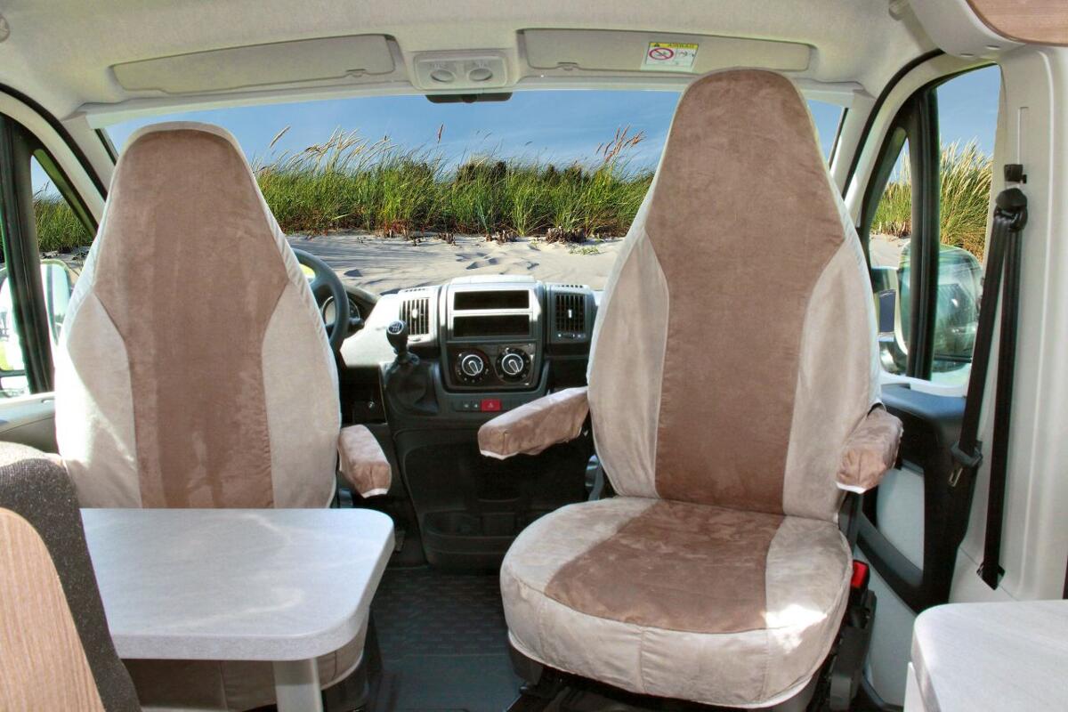 Hindermann Schonbezug Fahrerhaussitze für Fiat Ducato ab Bj. 07/2006, beige/sand