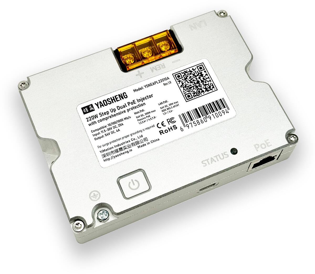 YAOSHENG Doppel PoE-Konverter, 220W, 12V/24V für Starlink Standard