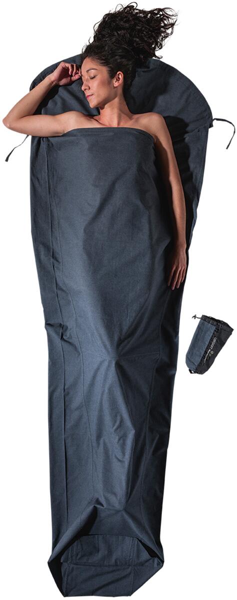 Cocoon MummyLiner Innenschlafsack, 241cm, Bio Baumwolle, heather grey