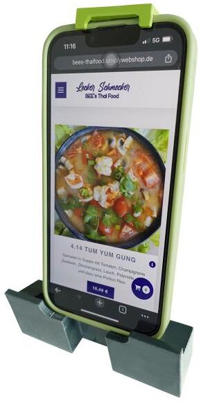 Produktabbildung: Purvario Handy/Tablet Halter, hellgrau/lime