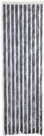 Carbest Chenille-Flauschvorhang, 56x205cm, weiß/grau
