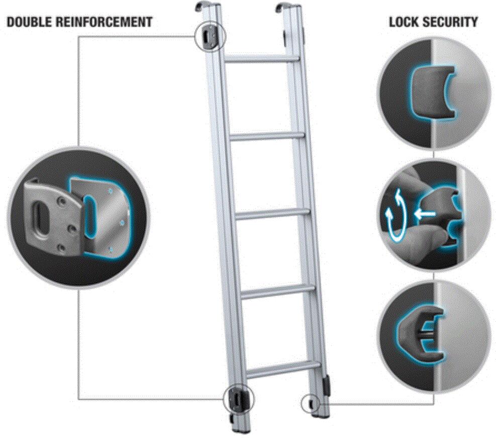AirPass Aluminiumleiter für Dachzelt, 130cm, Aluminium