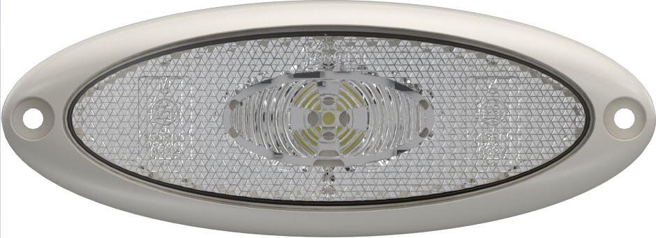 Jokon PLR 2010c Begrenzungsleuchte mit Rückstrahler, Rahmen weiß, 12V