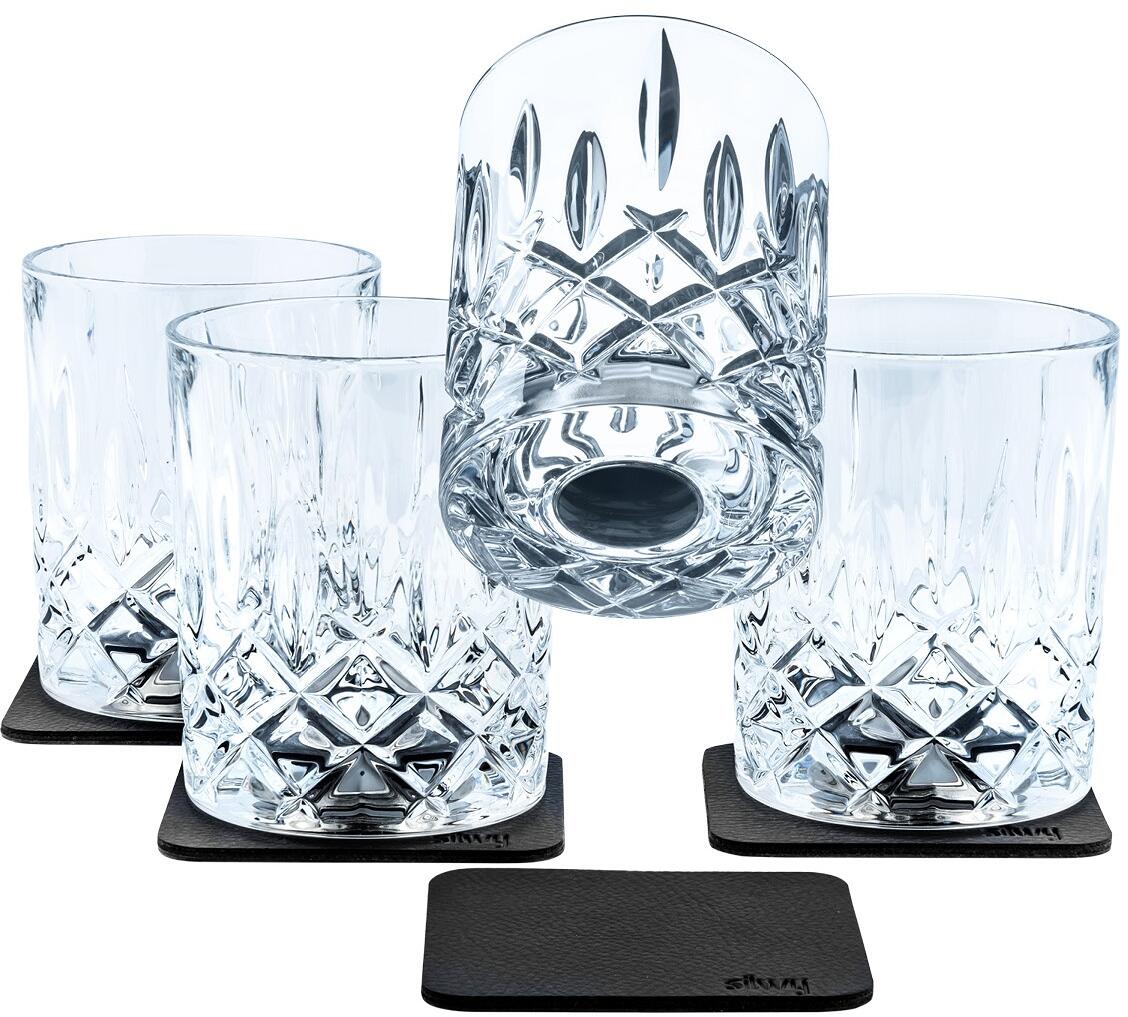 silwy Diamond Magnet Whiskyglas, Kristallglas, 4er Set, 200ml, transparent