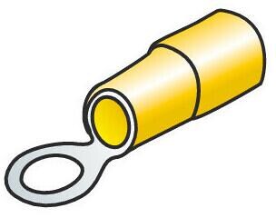 Lampa Ringkabelschuh 5mm für 2,5 bis 6mm Drahtquerschnitt, gelb, 10er Pack