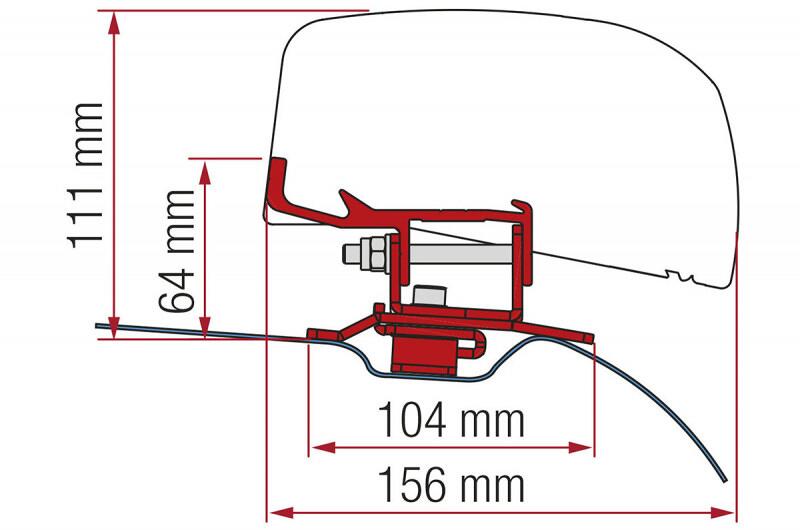 Fiamma F40van Adapter für PSA ab Bj. 2014, 260cm