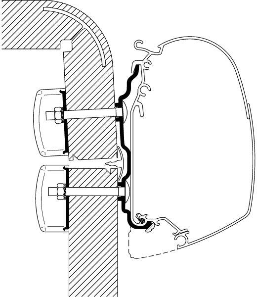 Thule Omnistor 5200/8000/4200 Adapter für Hymer 2016, 450cm