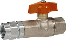 GOK Kugelhahn, mit TAE PS5bar, bds. Rp1/2, Messing vernickelt