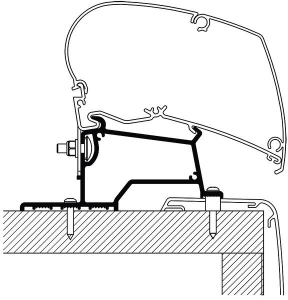 Thule Omnistor 9200/6300 Adapter für Rapido Compact Integral, 500cm