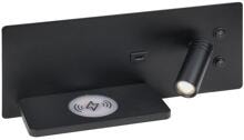 Fawo LED-Wandleuchte, mit Wireless Ladefläche, 30x12,4x12 cm, 12V, schwarz