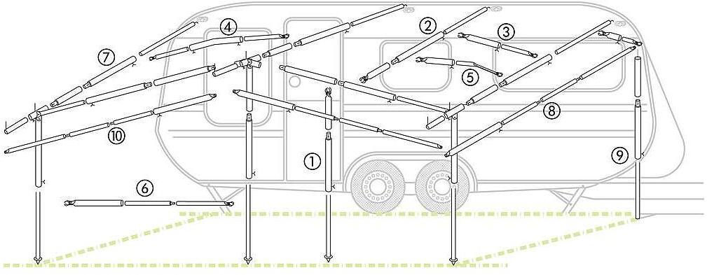 Piper Senkrechtstütze mit Bügelfuß, Stahl, Ø25mm, 170-260cm