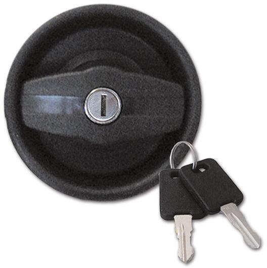 Hegehof Außenschloss Für Wohnmobil – FF SYSTEM M1, Schwarzer Kunststoff, Inkl. Zylinder & 2 Schlüssel, 131x121 Mm