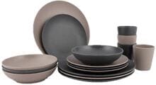 Bo-Camp Folkestone Essgeschirr, 16-teilig, beige/grau