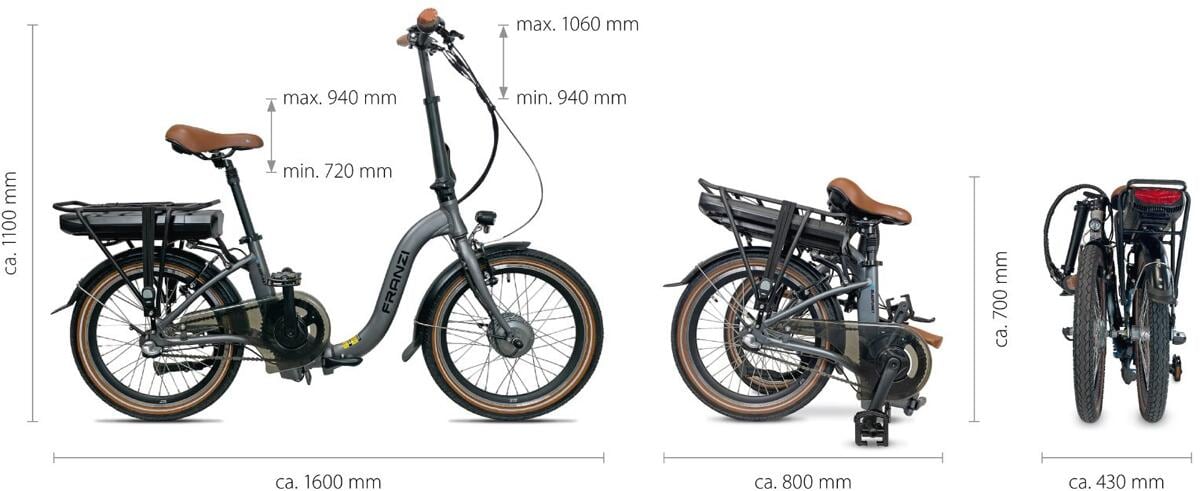 Blaupunkt Franzi E-Faltrad, lava grau matt bei Camping Wagner ...