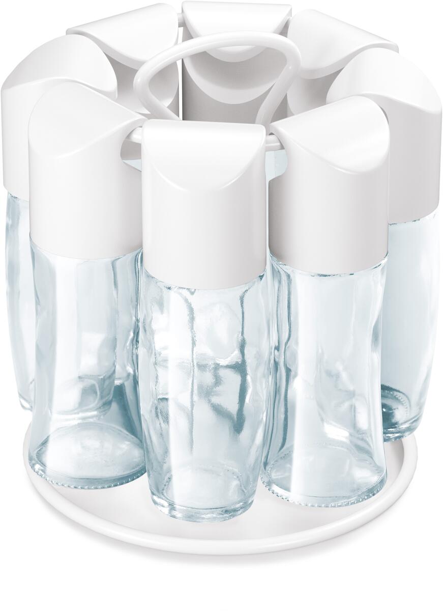 Metaltex Spice-8 Gewürzständer inkl. Streuer, 15x16,5cm, weiß