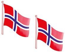 Flaggenaufkleber Norwegen 2er Pack, 145 x 125 mm