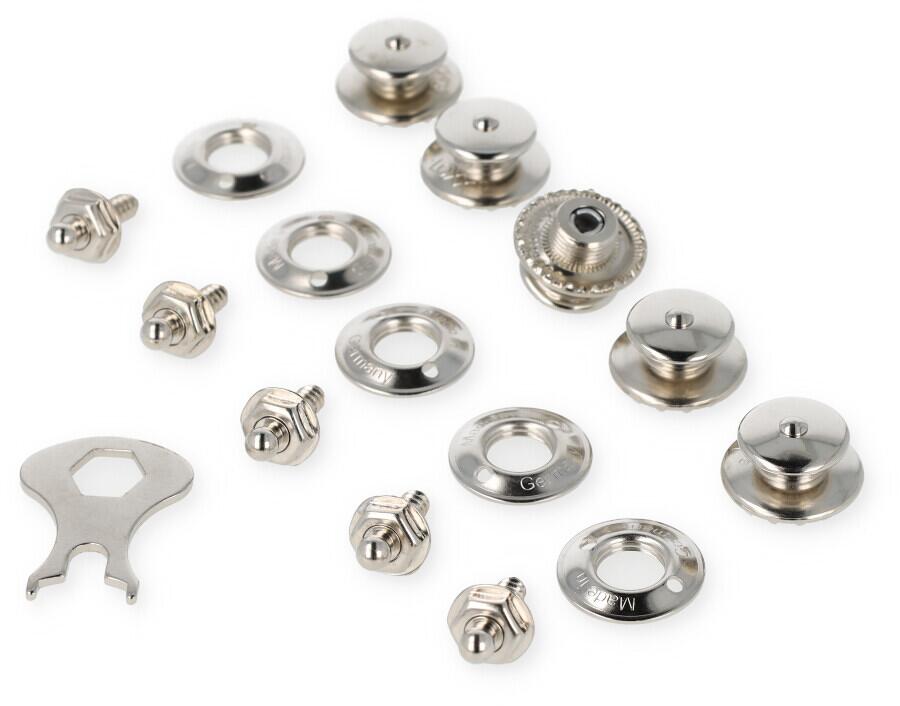Loxx-Sicherheits-Druckknöpfe, 5er-Set, silber
