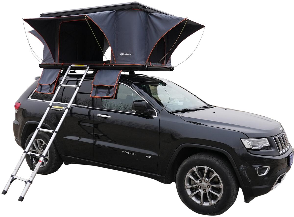 KingCamp Boundless Hartschalen Dachzelt Automatik Box, 2-Personen, 210x132x90cm, grau/schwarz