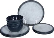 Flamefield Premium Geschirrset, 12-teilig, granite grey