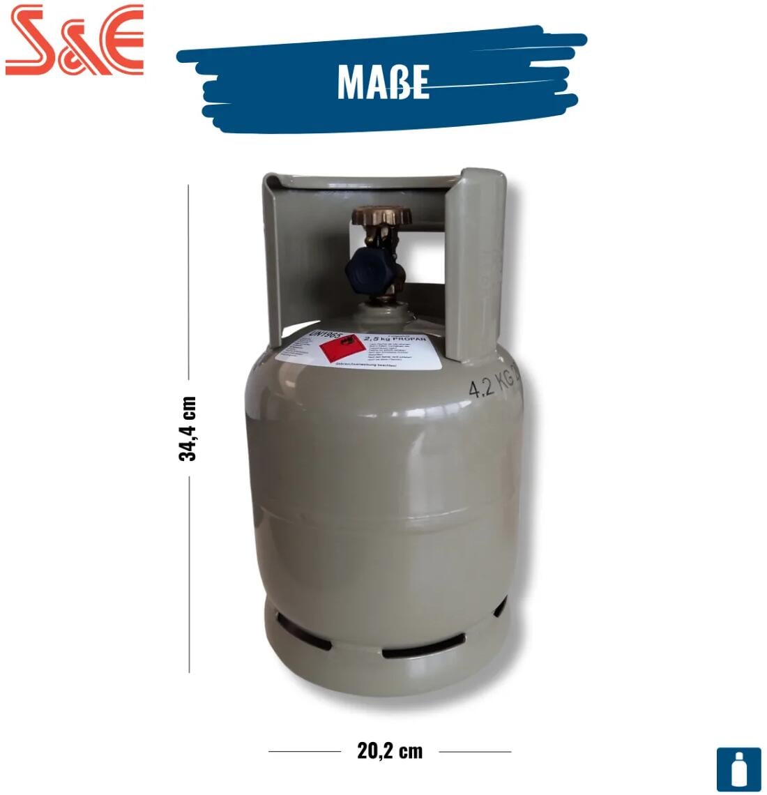 Gasflasche 2,5kg, Stahl, leer bei Camping Wagner Campingzubehr