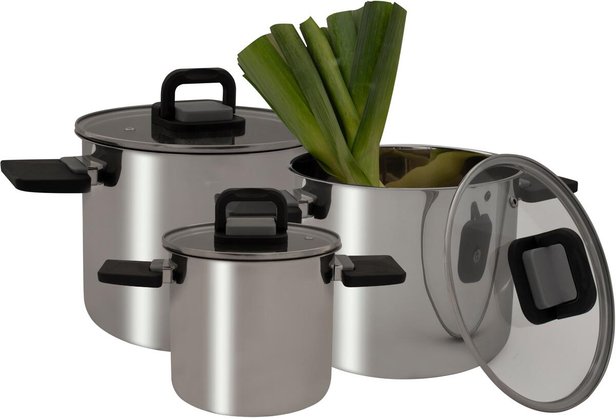 Eurotrail Dublin XL Kochset – 3-teilig – Mit Klappgriffen