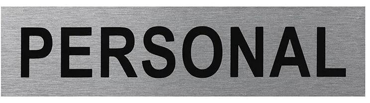 Pro Plus Aluminium Türschild 160x40mm "Personal"