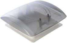 MPK VisionVent S eco (Modell 27) Dachhaube, 28x28cm, (DS 46-72), Rauchglas, weiß, mit Rollo