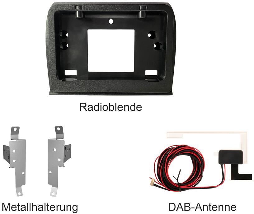 Dynavision Radioblende mit Montagehalterungen für Fiat Ducato mit / ohne Werksradio