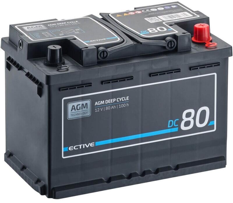 ECTIVE DC AGM Deep Cycle Versorgungsbatterie, 80Ah
