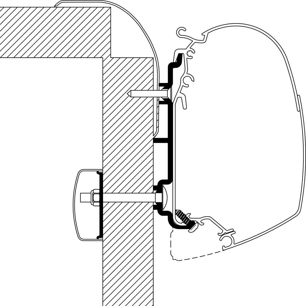 Thule Omnistor 5200/8000 Adapter für Frankia, 350cm