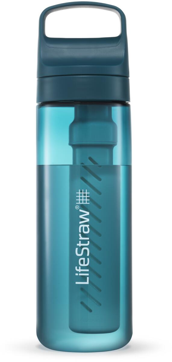 LifeStraw Go Wasserflasche aus recyceltem Kunststoff mit Filter, 0,65L, türkis