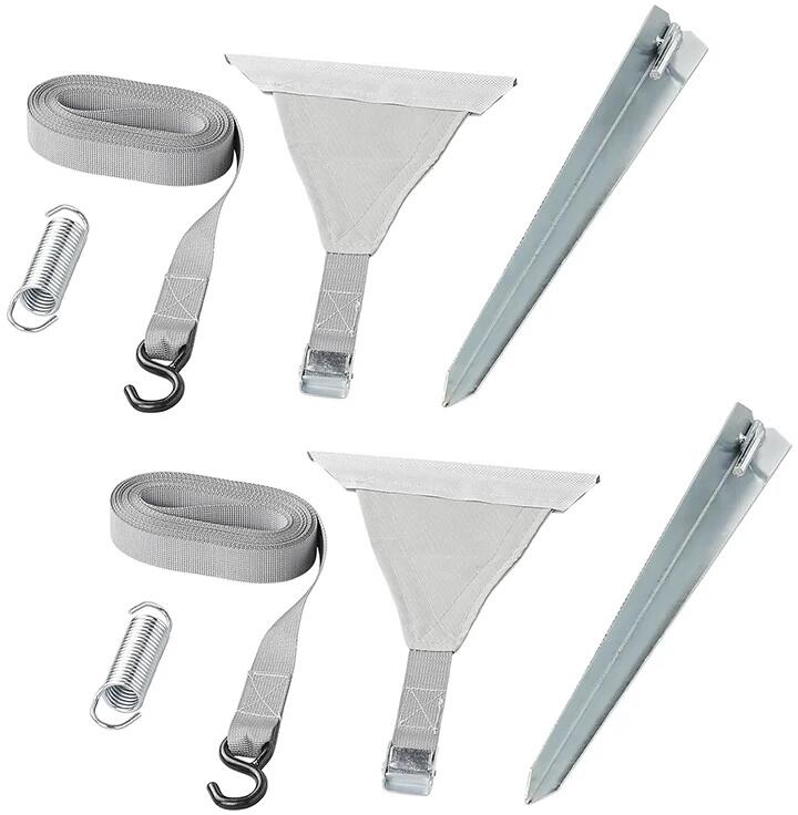 Pro Plus Sturm-Abspannset mit Kederbefestigung für Markisenschiene, 2x4,8m