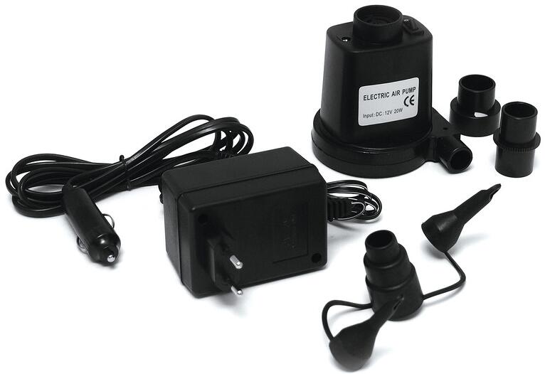 Camp4 Elektro-Luftpumpe mit 12-/230-V-Transformator, schwarz