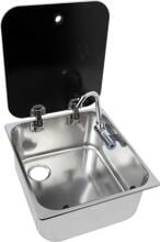 Navy Load Spüle mit Wasserhahn und Glasabdeckung
