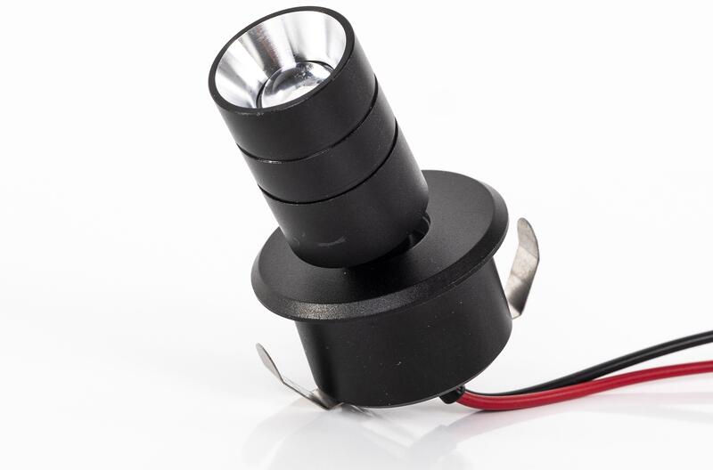 Dimatec LED-Mini Einbauspot, schwenkbar, 12V, schwarz/matt