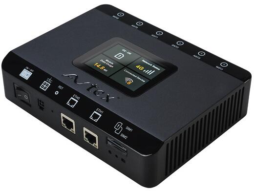 Avtex Set Router R104X 4G Dual Sim mit MiMo-Antenne, schwarz