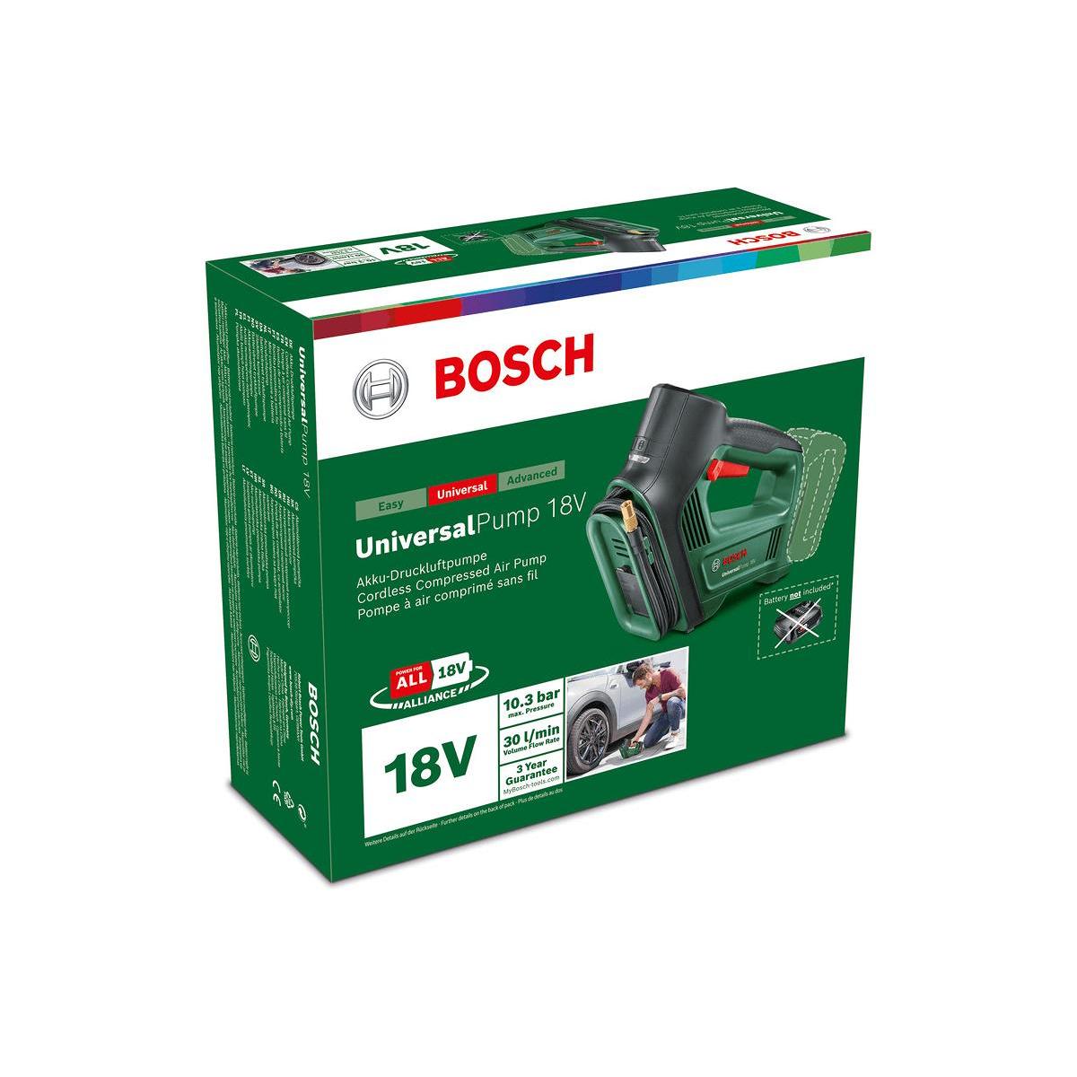 Bosch Universal Pump Akku-Druckluftpumpe, 18V, 150psi, 10,3bar bei Camping  Wagner Campingzubehör