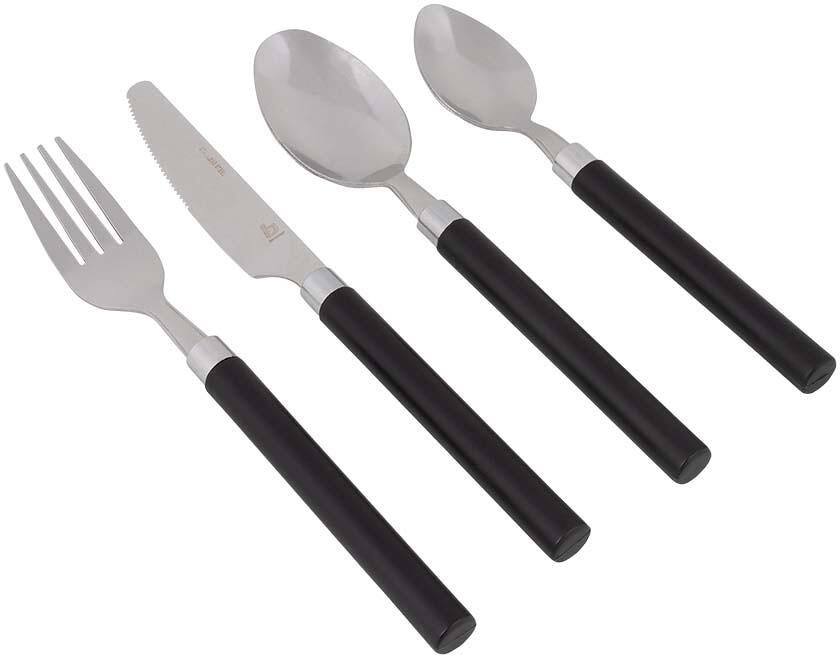 Bo-Camp Besteckset, 16-teilig, schwarz