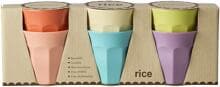 Rice Melamin Kleine Becher, Glory Days Colors, 160 ml, 6er Pack