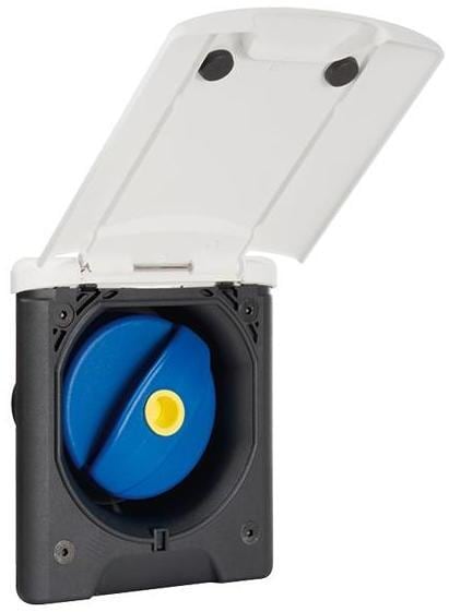 FAWO Einfüllstutzen mit Tankdeckelverschluss & Klappdeckel (ohne Schloss), weiß